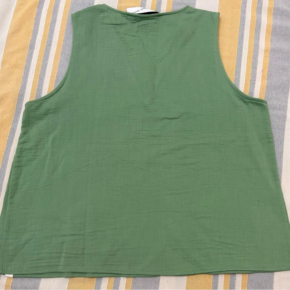 Calvin Klein Sage V-Neck Blouse - Picture 3 of 12